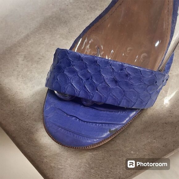 Coach Periwinkle Ankle, Strap Python Leather, Wedge Heel Shoes size 7 1/2 - Picture 4 of 5